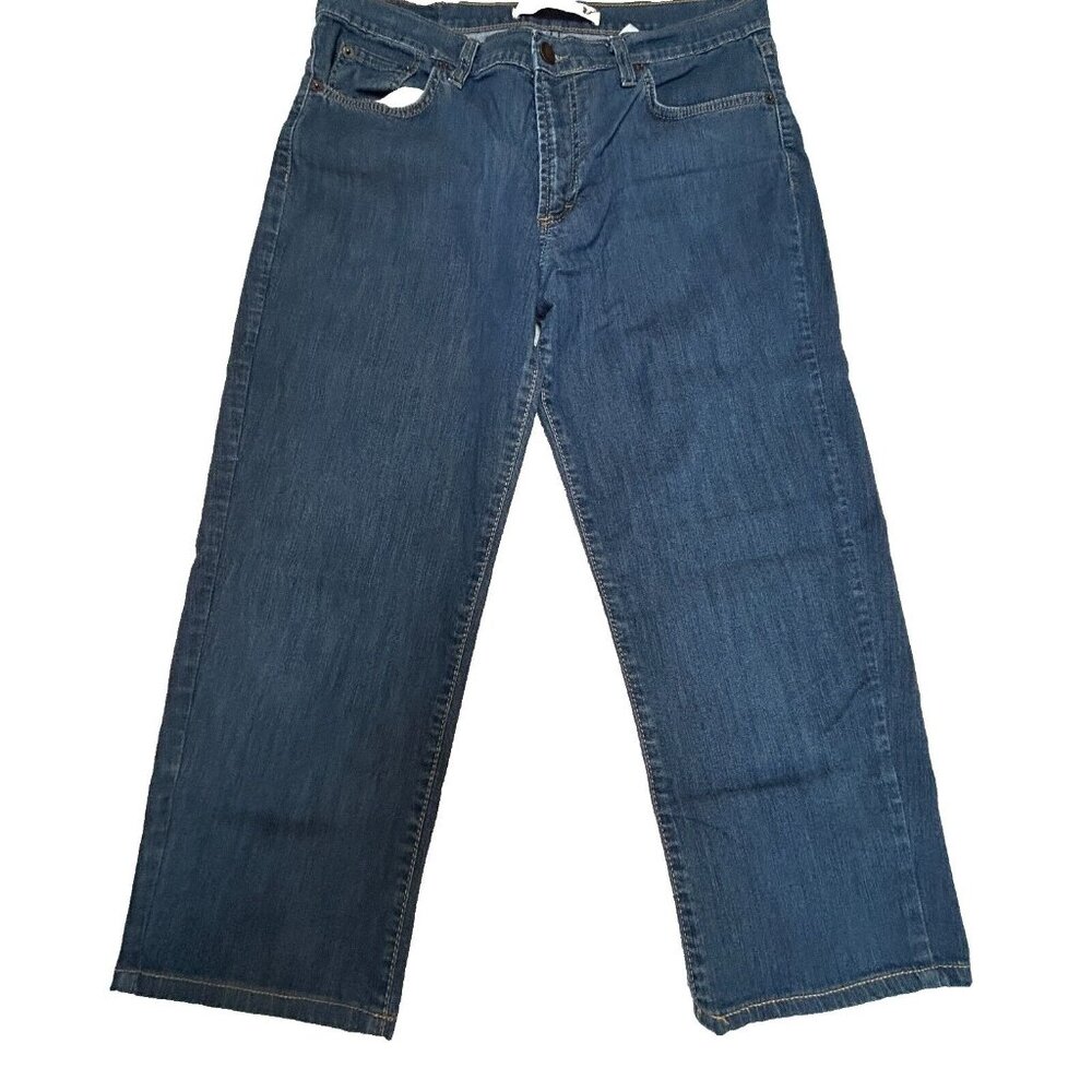 Vitamina Womens Size 46 Mid-Rise Deluxe Edition Cropped Jeans Blue Made in Italy